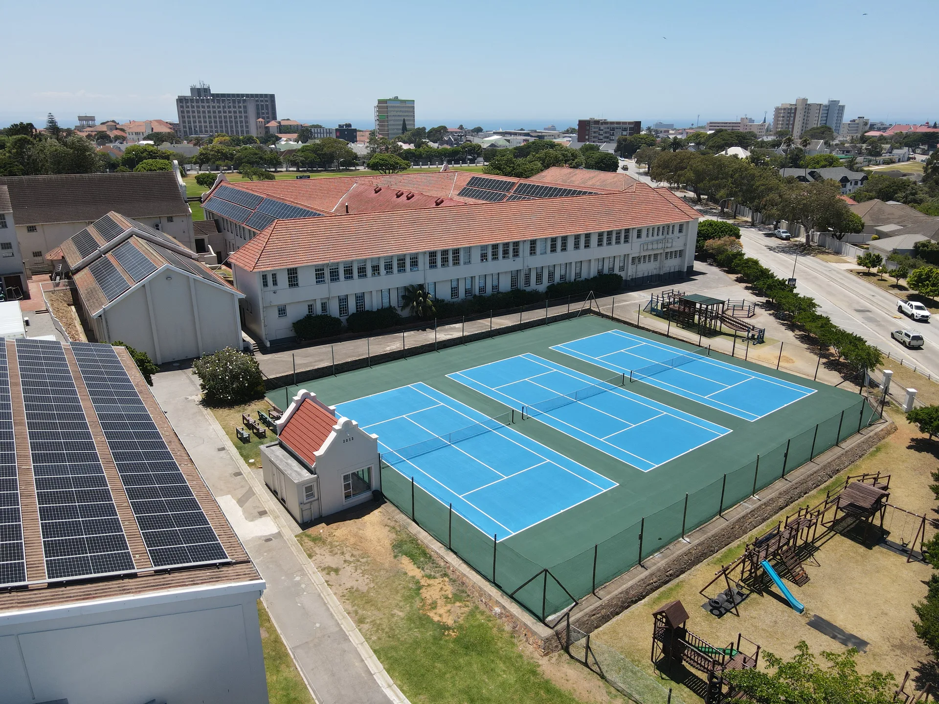 Completed sports court